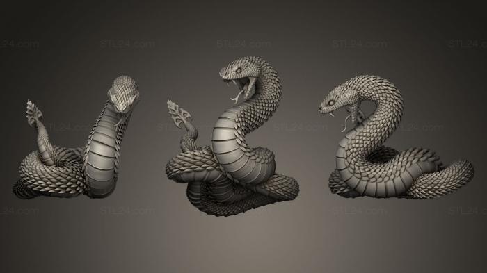 Статуэтки животных (Змея Гадюка, STKJ_0440) 3D модель для ЧПУ станка